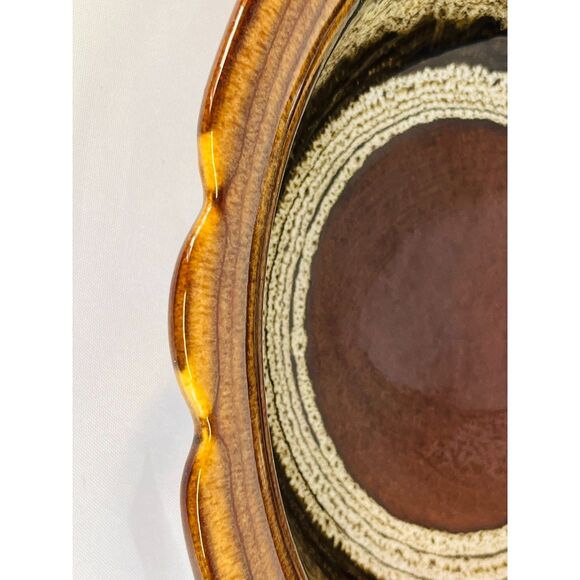 Vintage Haeger USA Pottery Wash Basin Bowl Brown Swirl - Picture 4 of 7